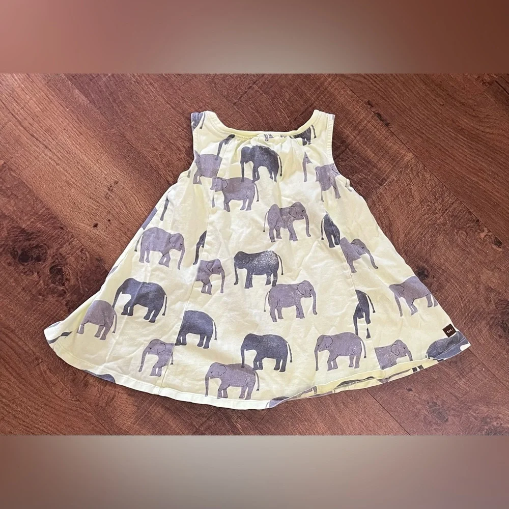 Tea collection toddler girl elephant dress Sz 18-24 months